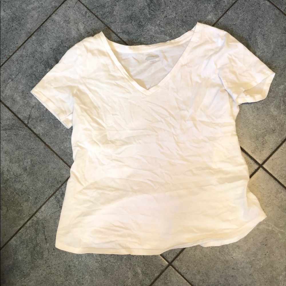 Plain white v-neck T shirt!